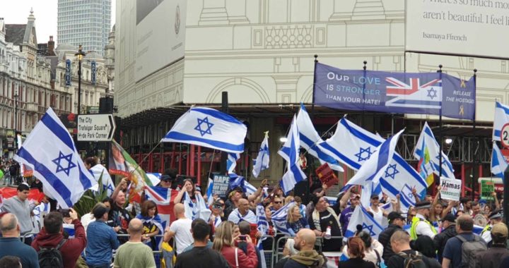 Modige Israel-tilhengere i et hav av hatefulle Gaza-demonstranter&nbsp;<span>(+)</span>