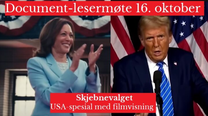 Lesermøte med filmvisning i Oslo onsdag 16. okt: USA - et skjebnevalg