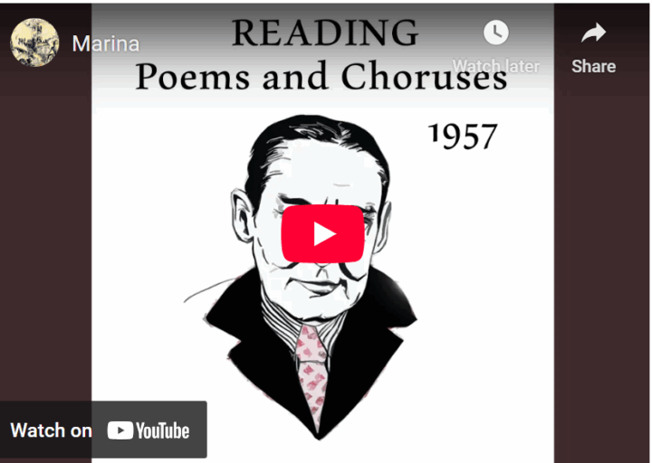 T.S.Eliot leser sitt dikt Marina (utgitt 1930).
