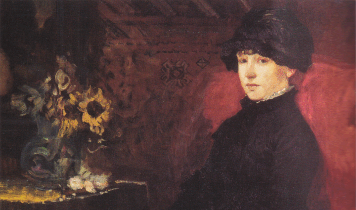 Portrett av Nicoline Peterssen (1882).