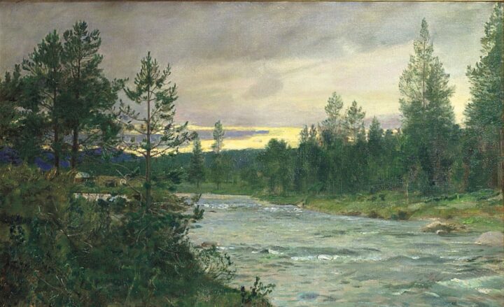 Kveld ved elven, Savalen (1907).