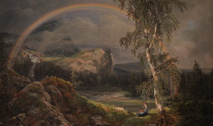 Norsk Landskab med en Regnbue (1821).