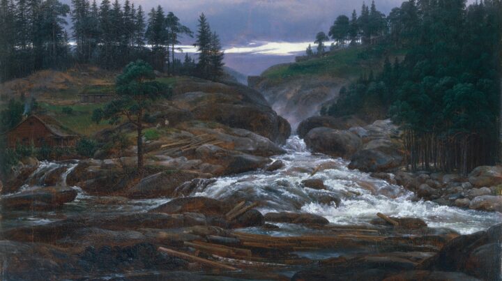 De nedre fallene i Labrofossen (1827).