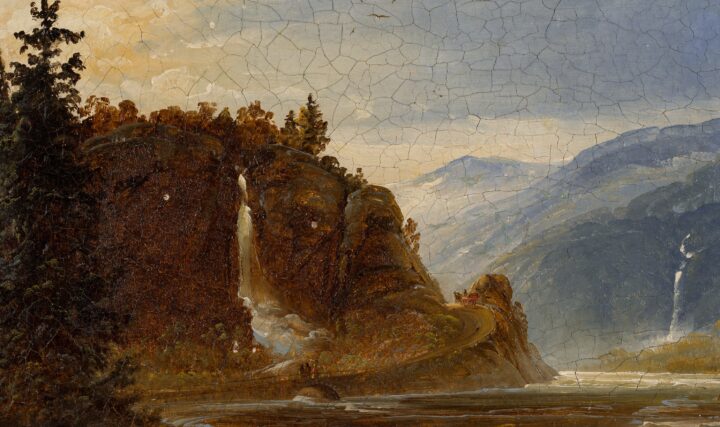 Landskap med fjord og foss (1848).
