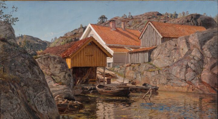Mellem Klipper. Møl, Ny-Hellesund (1899).