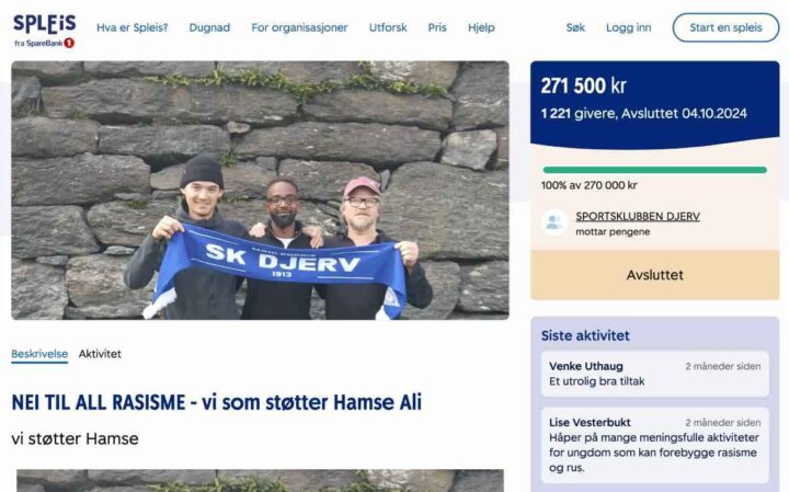 SK Djerv har refundert givere etter spleis for Hamse Ali