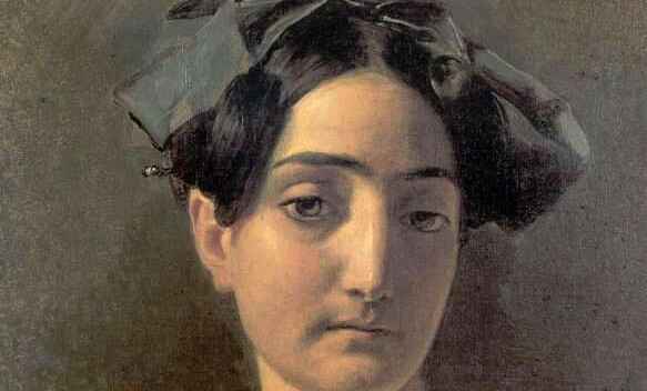 Portrett av den italienske modell Vittoria Caldoni (1834).