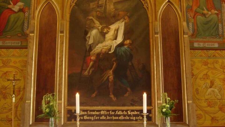 Altertavlen i Ulvik kirke (1876-78).