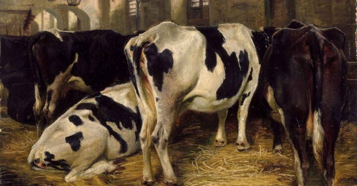 Fjøs-interiør (1856).