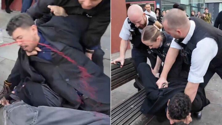 Se video: Ytre venstre-aktivist til rabiat angrep mot innvandrings&shy;kritiker – politiet arresterte mannen som ble overfalt