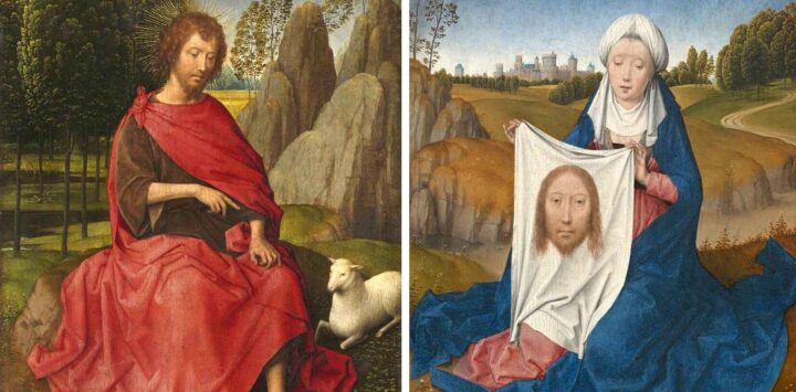 Diptykon med Johannes døperen og den hellige Veronica (1470-tallet).