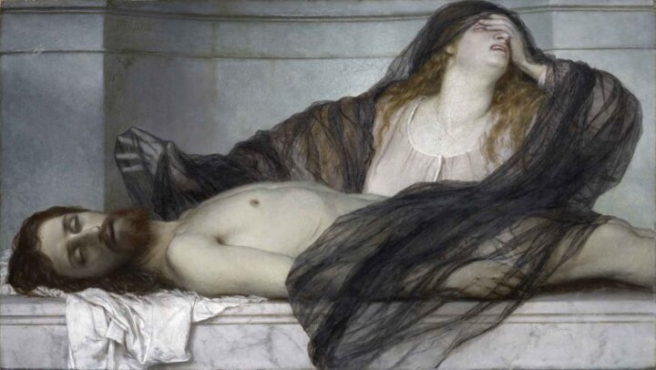 Maria Magdalena sørger over den døde Jesus (1867).