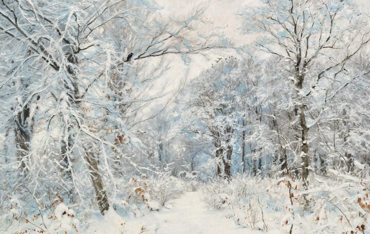 Vinterdag i Skoven med nyfalden Sne (1893).