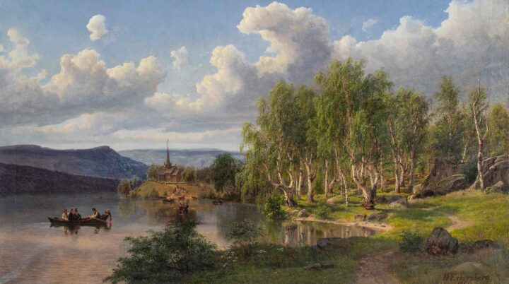 Parti fra Næs kirke paa Hadeland (1850).