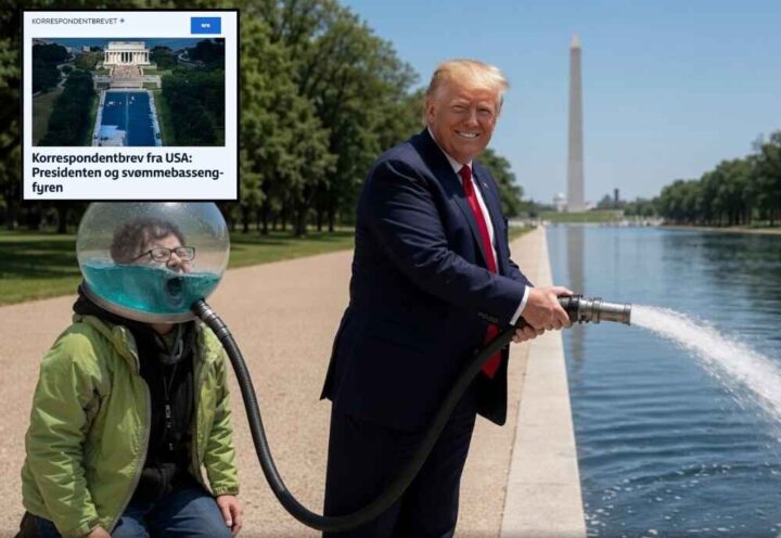 Mens Trump fyller bassenget, fortsetter NRK å fordømme presidenten