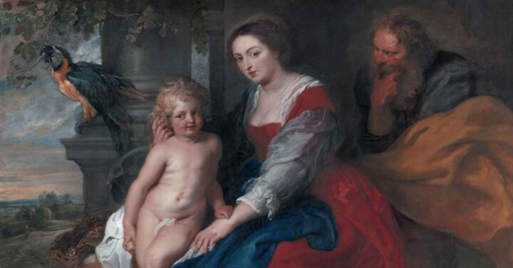 Den hellige familie med en papegøye (1613-15).