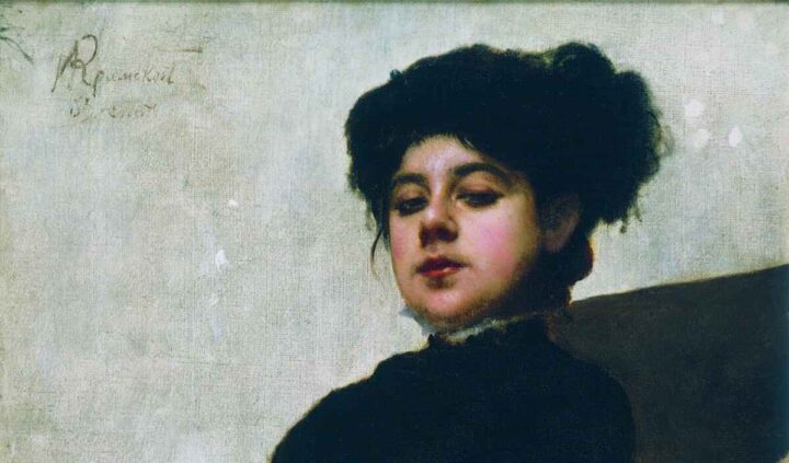 Studie for "Den ukjente damen" (1883).
